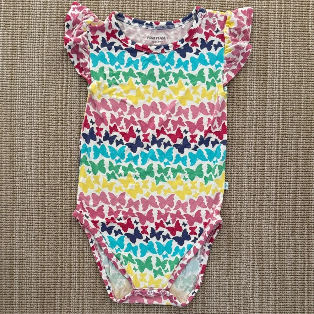 Posh Peanut Rainbow Butterfly Bodysuit